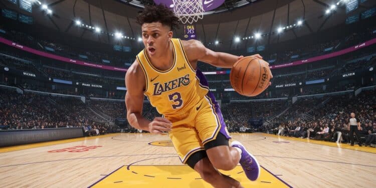 Bronny James brille en G-League avec 30 points pour les Lakers - Viral Mag Bronny James fils de LeBron James a marqué 30 points lors dun match de G League avec léquipe filiale des Lakers Une performance impressionnante pour le rookie Viral Mag