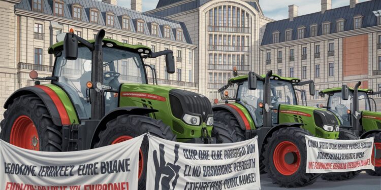 Colère des Agriculteurs Contre l’Accord UE-Mercosur - Viral Mag Des agriculteurs français et allemands manifestent à Strasbourg contre laccord de libre échange UE Mercosur craignant une concurrence déloyale La France juge cet accord inacceptable Viral Mag