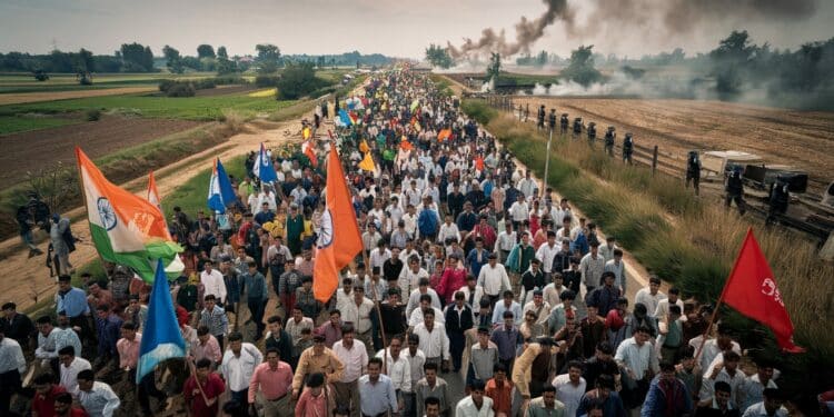 Colère des agriculteurs en Inde : la police tire des gaz lacrymogènes - Viral Mag Les agriculteurs indiens tentent de marcher vers New Delhi pour réclamer des prix garantis pour leurs récoltes La police utilise des gaz lacrymogènes pour les arrêter Viral Mag