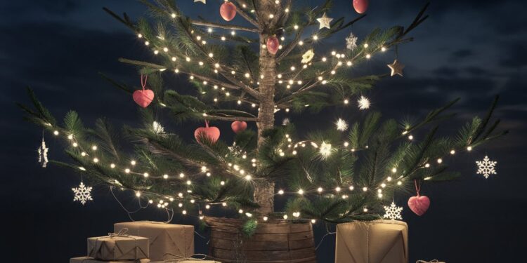 Découvrez nos astuces magiques pour créer un sapin de Noël dextérieur éblouissant qui émerveillera tout votre quartier Guirlandes décos éclairages On vous dit tout    Viral Mag