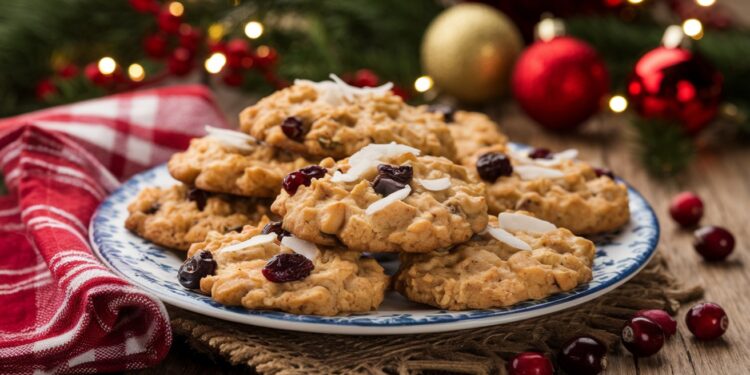 Des Cookies à l’Avoine et aux Cranberries pour un Noël Gourmand - Viral Mag Donnez une touche originale à vos biscuits de Noël avec cette recette de cookies à lavoine aux cranberries et à la noix de coco Croustillants et savoureux Viral Mag