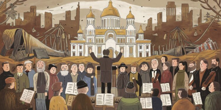 Des exilés font revivre Bakhmout le temps de Noël malgré la guerre - Viral Mag Des Ukrainiens exilés de Bakhmout se réunissent à Kiev pour un concert de Noël faisant revivre leur ville anéantie par les combats Un moment despoir et de nostalgie Viral Mag