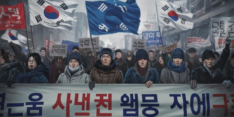 Des Pro-Yoon Inconditionnels Défient la Destitution en Corée du Sud - Viral Mag En dépit du risque imminent de destitution des partisans irréductibles du président sud coréen Yoon Suk Yeol continuent de le soutenir animés par des théories du complot sur des élections prétendument truquées Viral Mag