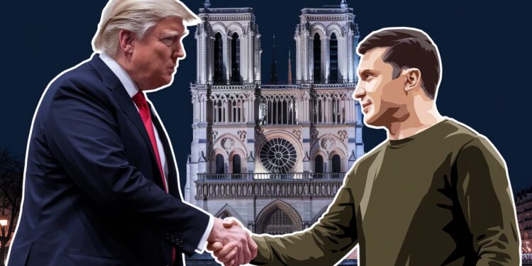 Donald Trump et Volodymyr Zelensky : une rencontre en marge de Notre-Dame ? - Viral Mag Une possible entrevue entre les présidents américain et ukrainien fait grand bruit alors que Paris célèbre la réouverture de sa cathédrale emblématique Viral Mag