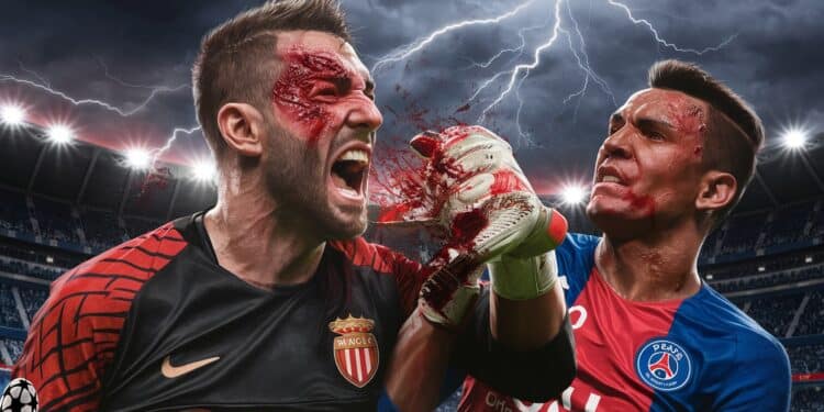 Lors du match Monaco PSG le gardien parisien Gianluigi Donnarumma a été sérieusement touché au visage suite à une action dangereuse de Wilfried Singo Découvrez les images chocs   Viral Mag