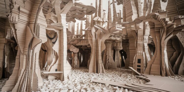 Eva Jospin sculptrice visionnaire fait son entrée à lAcadémie des Beaux Arts Découvrez lunivers onirique de lartiste qui sublime le carton en forêts mystérieuses et folies architecturales   Viral Mag