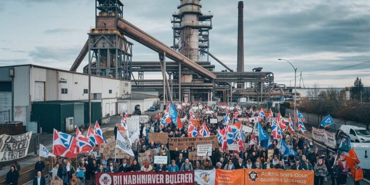 Fonderie de Bretagne : 600 Manifestants Réclament une Place à la Table des Négociations - Viral Mag La Fonderie de Bretagne à Caudan est en pleine négociation pour sa reprise mais les salariés exigent dêtre inclus dans les discussions Viral Mag