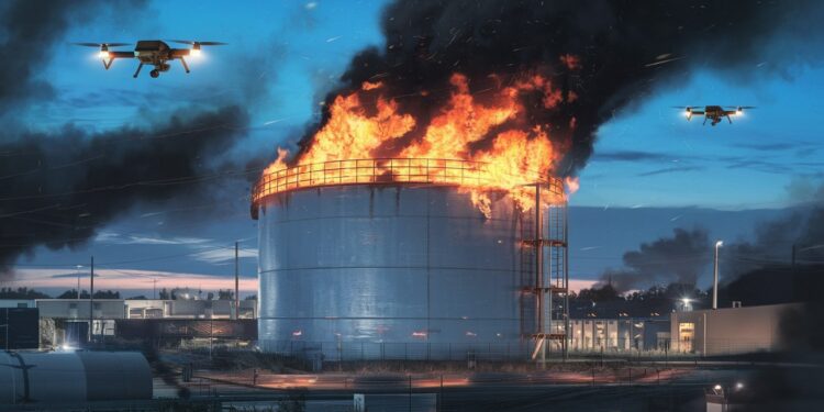 Frappe Ukrainienne sur un Site Pétrolier Russe : Un Coup Audacieux - Viral Mag LUkraine affirme avoir bombardé un important terminal pétrolier en Russie déclenchant un incendie La Russie confirme lattaque de drones Les tensions sintensifient Viral Mag