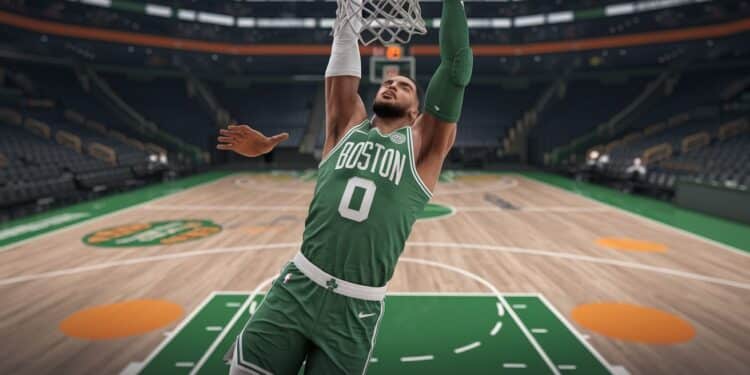 Jayson Tatum mène les Boston Celtics vers une victoire éclatante en NBA - Viral Mag Jayson Tatum réalise une performance historique avec 43 points 15 rebonds et 10 passes décisives pour les Boston Celtics Golden State retrouve le chemin de la victoire Viral Mag