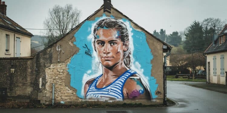 À Cossé le Vivien la fresque représentant Marie José Pérec fait polémique Lœuvre jugée ratée par les habitants sera retouchée par lartiste   Viral Mag