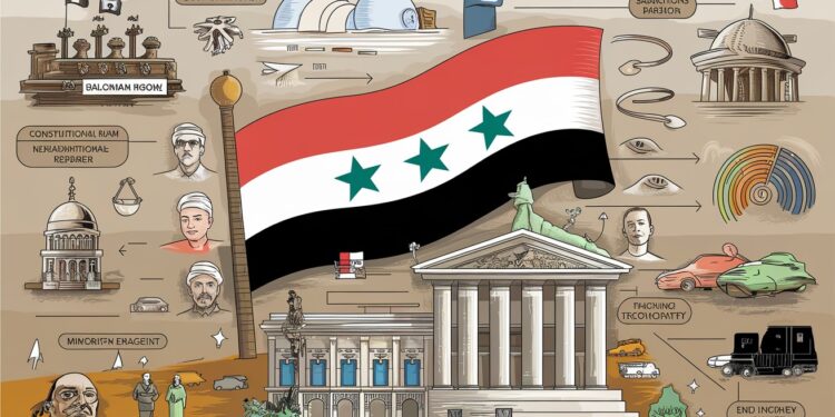 L’avenir politique de la Syrie : Les défis d’une transition démocratique - Viral Mag Après la chute de Bachar al Assad le nouveau dirigeant syrien Ahmad al Chareh évoque les défis de lorganisation délections et de la réécriture de la Constitution Levée des sanctions relations avec lIran et la Russie intégration des FDS kurdes les enjeux sont nombreux pour bâtir une Syrie démocratique et inclusive   Viral Mag