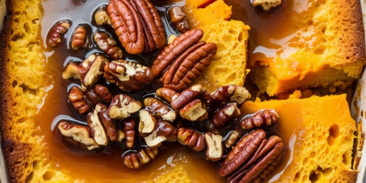 Le Délice Sucré-Salé du Pain Perdu à la Patate Douce et sa Sauce Praline Pécan - Viral Mag Découvrez la recette étonnante du pain perdu à la patate douce relevé dune onctueuse sauce praline pécan Un dessert original et gourmand à tester absolument Viral Mag