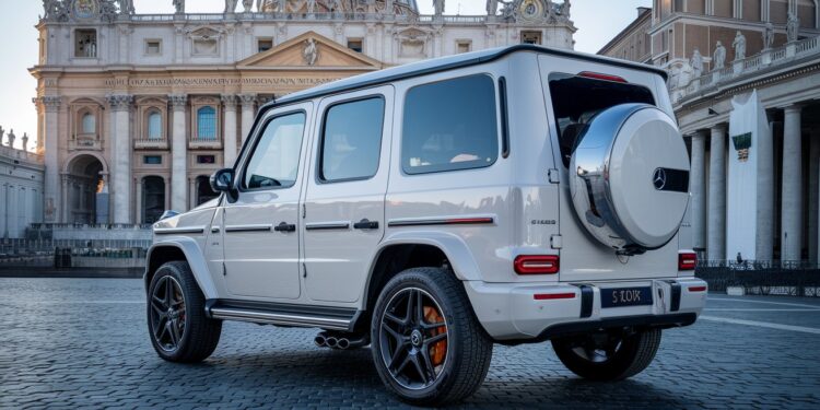 Le pape François roule désormais en Mercedes Classe G tout électrique une papamobile écologique qui sera inaugurée pour le Jubilé 2025   Viral Mag