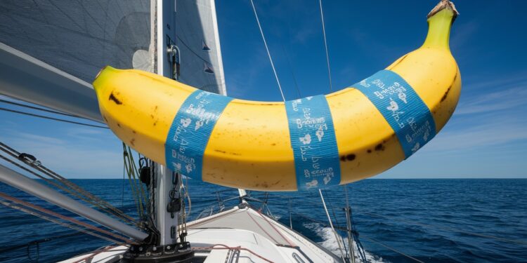 L’Étonnante Banane Artistique du Vendée Globe - Viral Mag Benjamin Ferré skipper du Vendée Globe samuse avec une banane comme œuvre dart en pleine course inspiré par lartiste italien Maurizio Cattelan Viral Mag