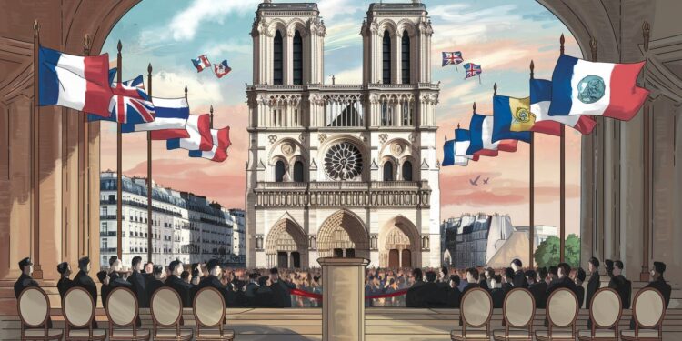 Macron ébloui : entre réunions diplomatiques et splendeur à Notre-Dame - Viral Mag Malgré la crise politique le président français Emmanuel Macron a vécu une journée historique entre rendez vous de haut vol et cérémonie grandiose à Notre Dame Viral Mag