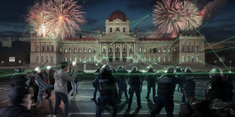 Découvrez les méthodes de protestation novatrices des manifestants pro européens en Géorgie  feux dartifices et lasers verts pour défier la police   Viral Mag