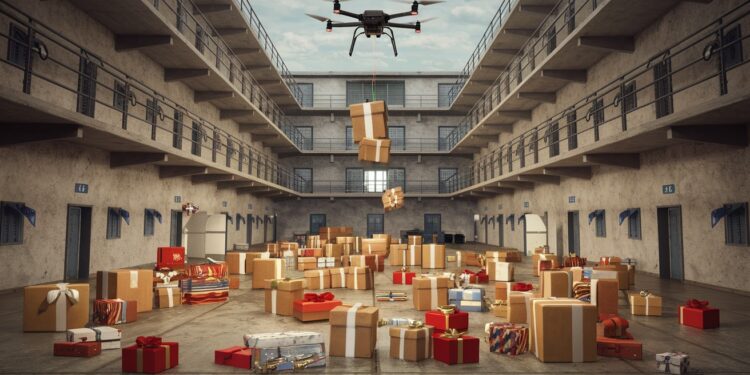Malgré les mesures de sécurité renforcées les détenus de la prison de Nantes ont reçu une pluie de cadeaux de Noël par drone et projection Un nouveau record inquiétant pour ladministration pénitentiaire   Viral Mag