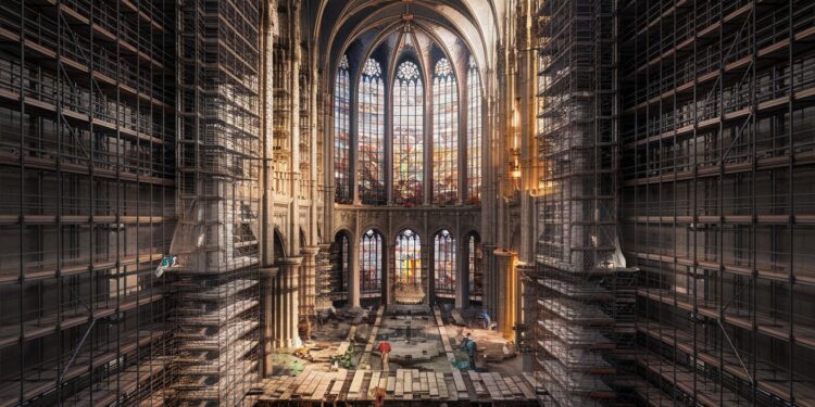 Plongez au cœur du chantier titanesque de Notre Dame symbole intemporel de la France De lincendie dévastateur à sa réouverture triomphale revivez cette épopée de foi et de savoir faire   Viral Mag