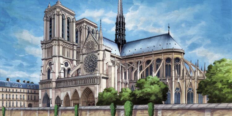 Notre-Dame de Paris : La Renaissance d’un Joyau Architectural - Viral Mag Découvrez lépopée de la reconstruction de la flèche de Notre Dame chef dœuvre déquilibre et dart dessiné par Viollet le Duc un véritable défi lancé à la pesanteur dans le ciel de Paris Viral Mag