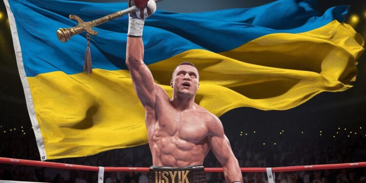 Découvrez le geste symbolique dOleksandr Usyk après sa victoire sur Tyson Fury  le champion ukrainien a brandi un sabre légendaire sur le ring    Viral Mag