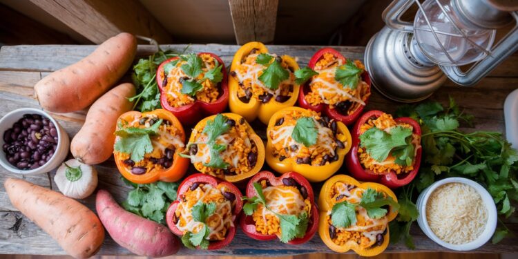 Découvrez notre recette alléchante de poivrons farcis aux patates douces et haricots noirs Un plat végétarien sain et anti inflammatoire parfait pour un dîner savoureux et équilibré Voici nos meilleurs conseils    Viral Mag
