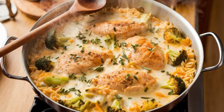 Découvrez notre recette facile et savoureuse de poulet brocoli orzo au fromage qui va révolutionner vos repas du soir Prête en seulement 50 minutes    Viral Mag