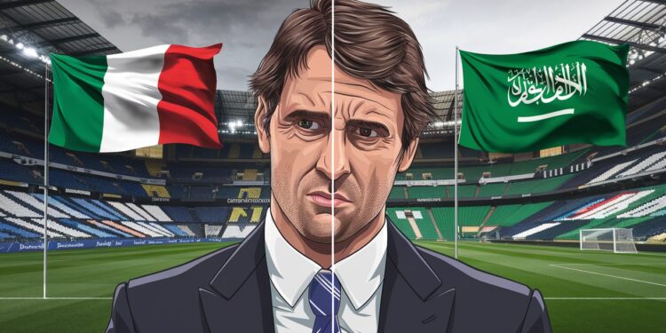 Roberto Mancini exprime ses regrets d’avoir quitté la sélection italienne pour l’Arabie Saoudite - Viral Mag Roberto Mancini ancien sélectionneur de lItalie a confessé son erreur davoir quitté son poste pour entraîner lArabie Saoudite Licencié après des performances décevantes il regrette cette décision Viral Mag
