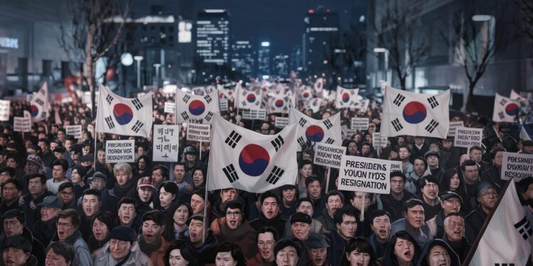 Des centaines de milliers de Sud Coréens manifestent pour réclamer le départ du président Yoon Suk Yeol Malgré léchec de la motion de destitution le pays senfonce dans une crise politique sans précédent   Viral Mag