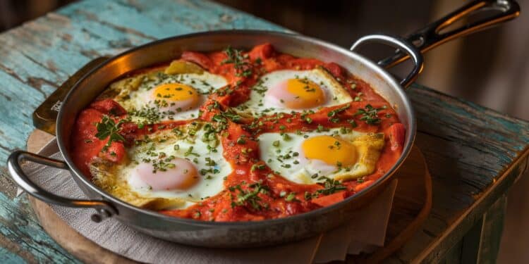 Découvrez la shakshuka ce petit déjeuner moyen oriental savoureux et nutritif Œufs pochés dans une sauce tomate épicée un réveil tonique pour vos papilles    Viral Mag