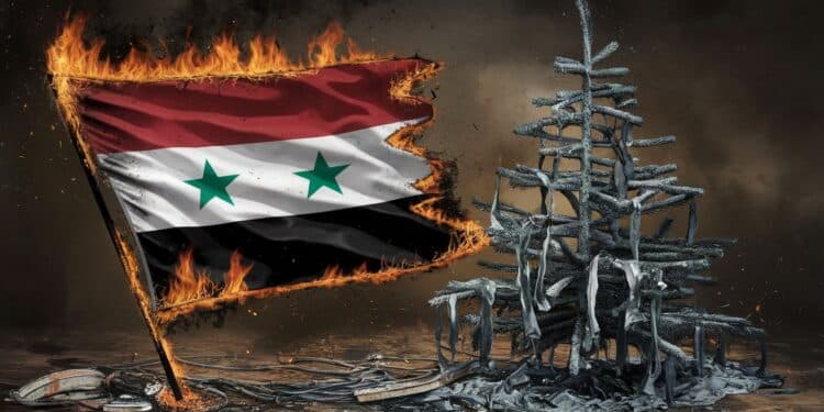 Des centaines de chrétiens syriens manifestent à Damas suite à lincendie dun sapin de Noël par des jihadistes révélant des tensions communautaires dans le pays   Viral Mag