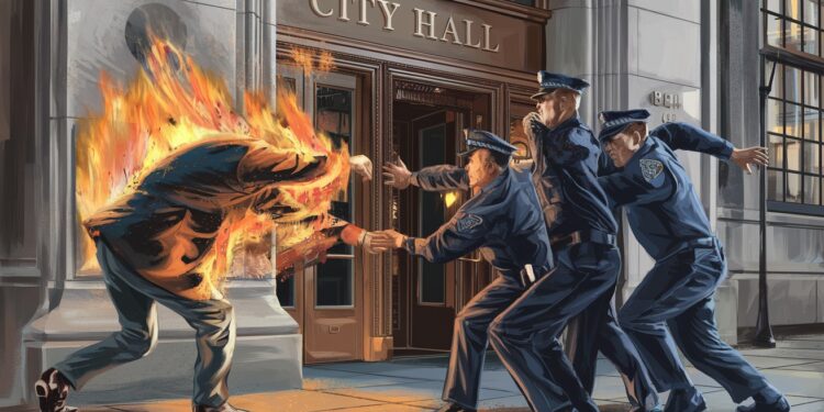 Tentative de suicide par le feu devant la mairie de Nice - Viral Mag Un homme a tenté de simmoler par le feu mardi matin devant la mairie de Nice avant dêtre stoppé in extremis par des policiers municipaux Viral Mag