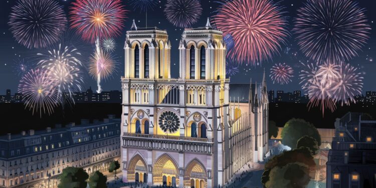 Un week-end de fête inoubliable pour la réouverture de Notre-Dame - Viral Mag De linauguration officielle samedi à la première messe dimanche retour sur deux jours de festivités grandioses qui ont marqué le retour de la cathédrale au cœur de Paris Viral Mag