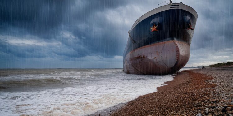 Une Barge de 120 Mètres s’Échoue en Seine-Maritime sous la Tempête Darragh - Viral Mag Découvrez lincroyable échouage dune énorme barge en Seine Maritime pendant la violente tempête Darragh Plongez au cœur de laction Viral Mag
