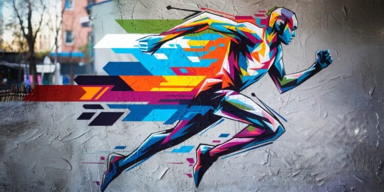 Découvrez comment lartiste Maxime Dunas a magistralement retouché la fresque rendant hommage à Marie José Pérec à Cossé le Vivien effaçant ainsi la polémique suscitée par la première version   Viral Mag