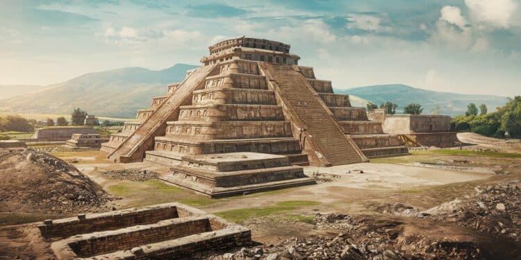 Une découverte archéologique exceptionnelle au Mexique  une pyramide préhispanique de 1400 ans apparaît lors de travaux routiers Explorez les secrets de cette civilisation ancienne   Viral Mag