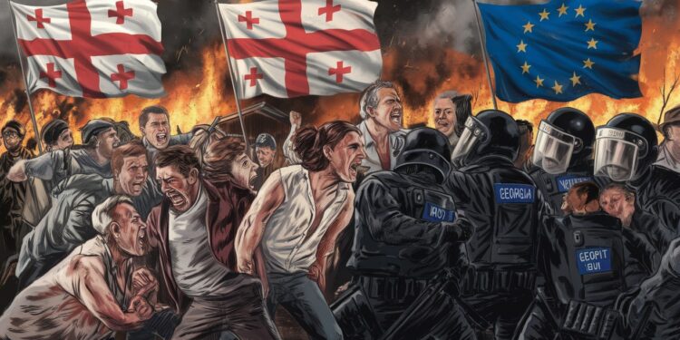 Violences Choquantes en Géorgie : Londres Suspend son Soutien - Viral Mag Des manifestations pro démocratie brutalement réprimées en Géorgie poussent le Royaume Uni à geler sa coopération Découvrez les détails Viral Mag