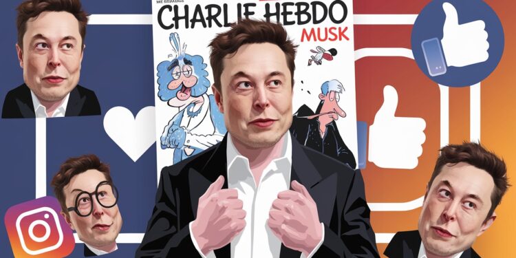 Charlie Hebdo Défie Elon Musk sur X avec des Caricatures Satiriques - Viral Mag Malgré la controverse entourant X le célèbre hebdomadaire français Charlie Hebdo refuse de quitter la plateforme et publie une série de dessins provocateurs mettant en scène son patron Elon Musk   Viral Mag