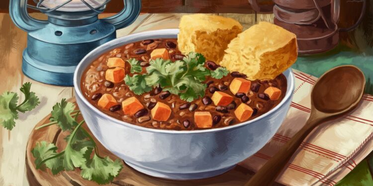 Chili de Patate Douce et Haricots Noirs : Un Délice Végétarien Réconfortant - Viral Mag Découvrez notre recette végétarienne de chili de patate douce et haricots noirs un plat savoureux et nourrissant Facile à préparer et débordant de saveurs Viral Mag