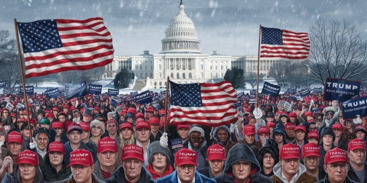 Des dizaines de milliers de partisans de Donald Trump ont bravé des températures glaciales pour assister à son retour à la Maison Blanche   Viral Mag