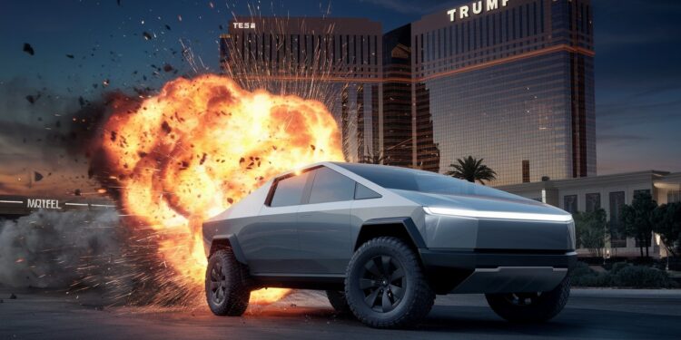 Un Tesla Cybertruck explose devant lhôtel Trump de Las Vegas causant un mort Les autorités enquêtent sur un potentiel lien terroriste   Viral Mag
