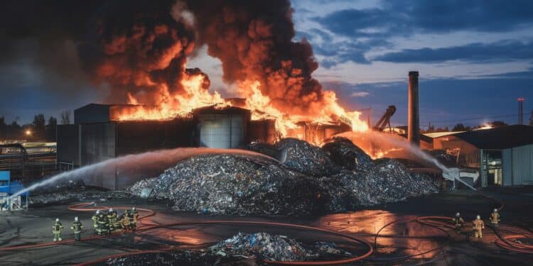 Incendie dévastateur chez Paprec à Amiens : 11 000 m² partis en fumée - Viral Mag Stupeur à Amiens un incendie a ravagé 11 000 m² de lusine de recyclage Paprec lundi soir Pas de victimes mais de lourds dégâts matériels Les causes restent à déterminer Viral Mag