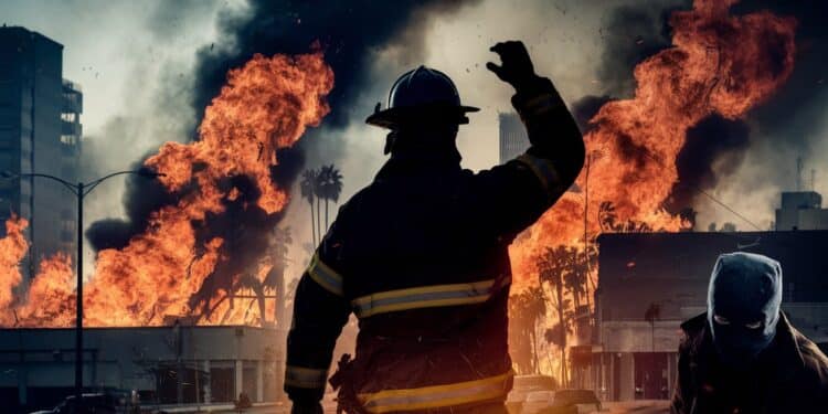 Incendies Dévastateurs à Los Angeles : Un Pillard Déguisé en Pompier Arrêté - Viral Mag Los Angeles sous le choc pillages en plein incendies meurtriers Un voleur en tenue de pompier interpellé en flagrant délit Le bilan salourdit Viral Mag
