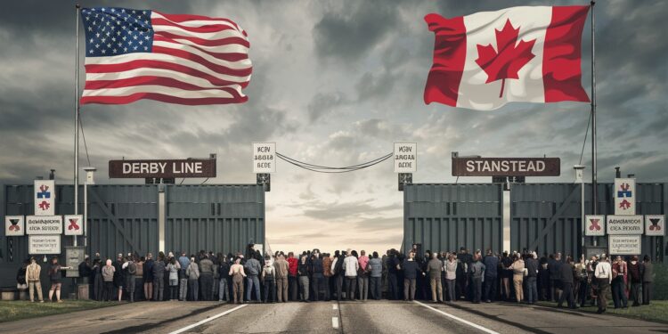 Inquiétudes à la frontière canado-américaine avant l’arrivée de Trump - Viral Mag La quiétude des villages frontaliers de Derby Line et Stanstead est bousculée par lélection de Donald Trump Les habitants redoutent un changement radical   Viral Mag