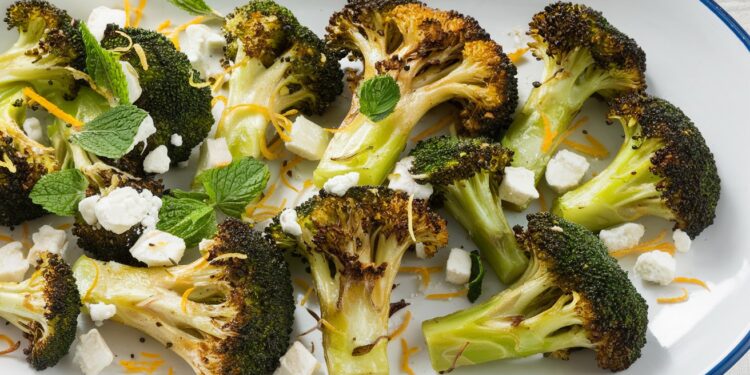 Le Brocoli Rôti au Citron et Feta : La Recette Végétarienne Ultime - Viral Mag Découvrez la recette végétarienne tendance du moment  le brocoli rôti au citron et à la feta Un délice sain protéiné et bourré de saveurs    Viral Mag