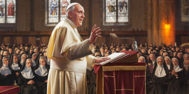 Le Pape Appelle à Dépasser la Mentalité Machiste dans l’Église - Viral Mag Le Pape François plaide pour une plus grande responsabilisation des religieuses et une évolution des mentalités au sein de lÉglise catholique Un appel fort à légalité Viral Mag