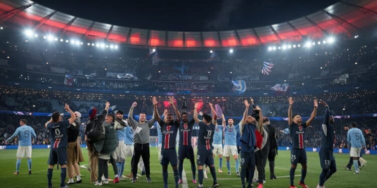 Le PSG Renverse Manchester City Dans Un Match Haletant - Viral Mag Le PSG renverse Manchester City 3 2 dans un match épique de Ligue des Champions avec des buts de Bradley Barcola et Ousmane Dembélé  Un succès prestigieux pour les Parisiens qui restent maîtres de leur destin   Viral Mag