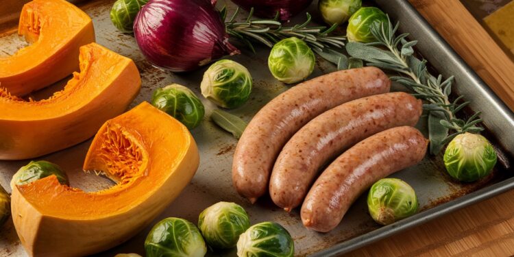 Découvrez notre recette facile et savoureuse de légumes dautomne rôtis avec de la saucisse de poulet pour un dîner réconfortant et équilibré en seulement 45 minutes   Viral Mag