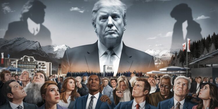 L’ombre de Trump plane sur Davos malgré son absence - Viral Mag Le Forum économique mondial de Davos est hanté par le spectre de Donald Trump Les élites sont fascinées mais incertaines face à son retour   Viral Mag