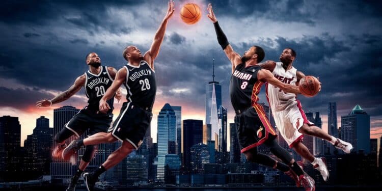 Nets vs Heat : Un Choc des Titans Très Attendu en NBA - Viral Mag Les Brooklyn Nets affrontent le Miami Heat dans un duel au sommet de la NBA ce dimanche Découvrez les enjeux de ce choc entre deux des meilleures équipes de la ligue   Viral Mag