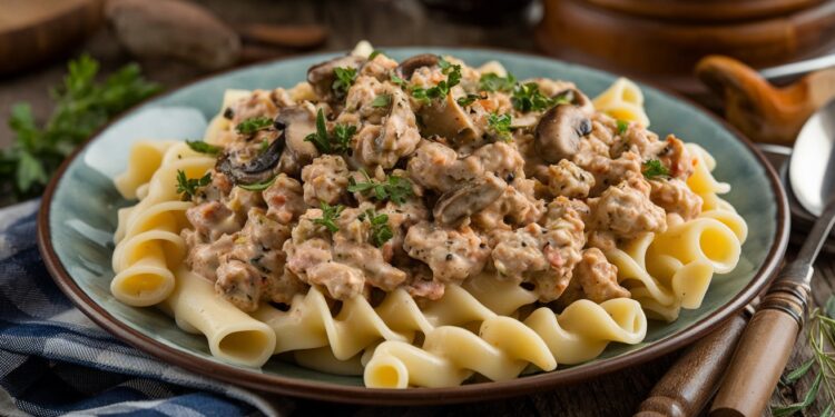 Pâtes Crémeuses au Dinde Haché et Champignons Protéinées - Viral Mag Découvrez notre recette de pâtes crémeuses au dinde haché et champignons un plat équilibré et savoureux prêt en 30 minutes seulement Viral Mag